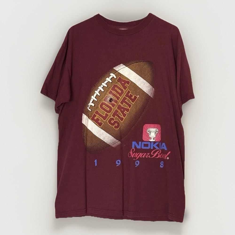 Vintage 1998 Florida State‎ Nokia Sugar Bowl Shirt XL Tultex FSU Seminoles 90s